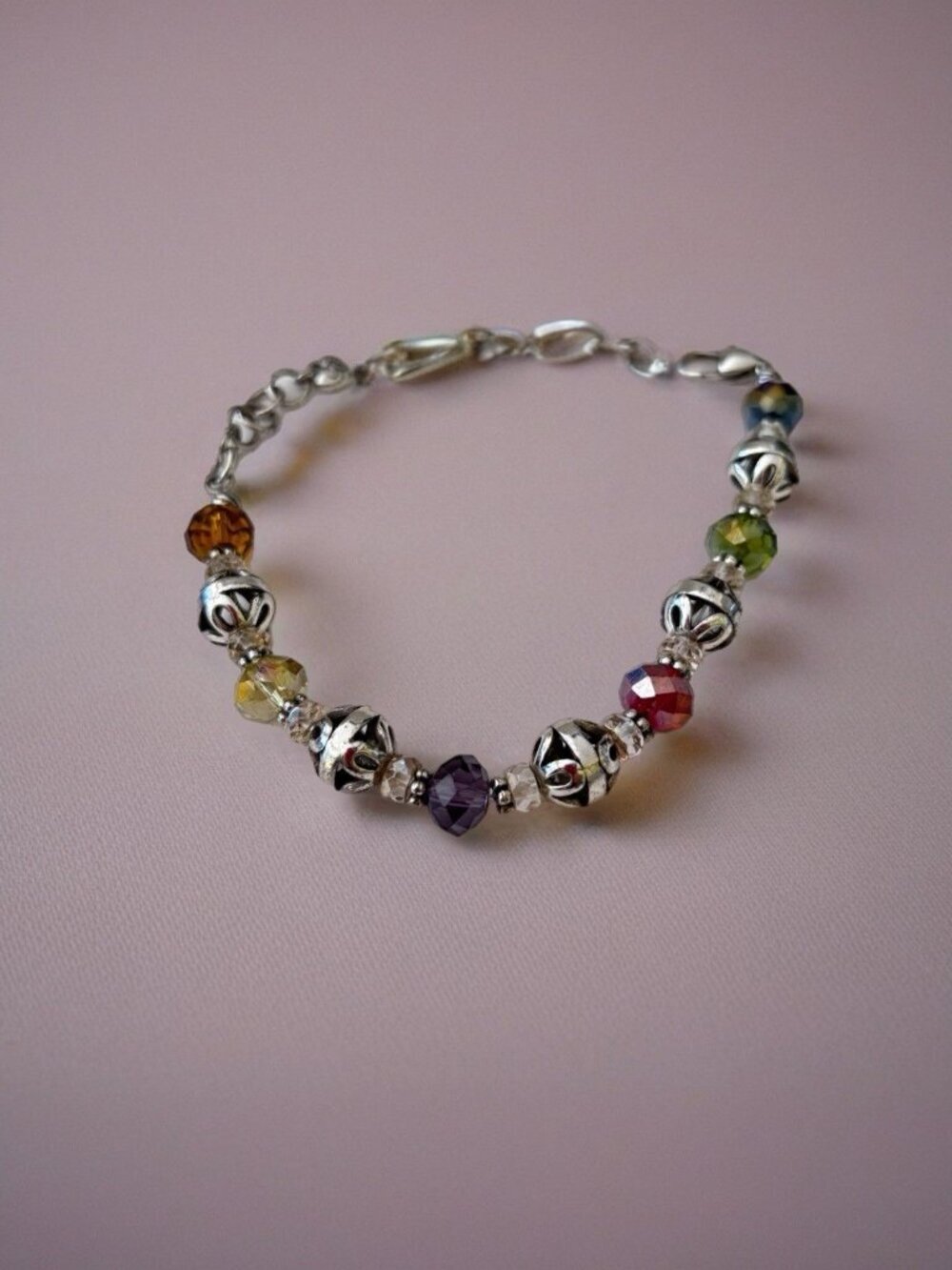 Brighton Latika Beaded Silver Bracelet beautiful colored beads.